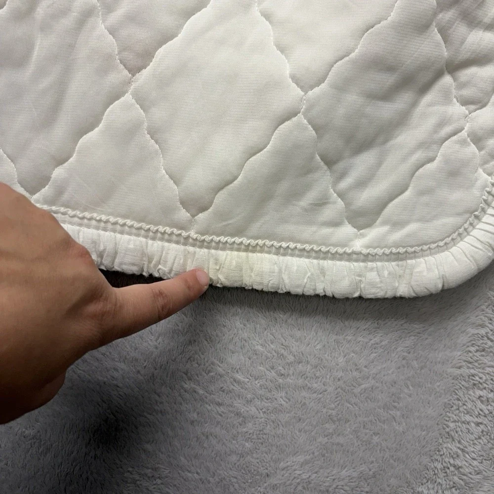 Sears Vintage Winnie the Pooh Baby Crib Quilt Blanket White Ruffles Tigger